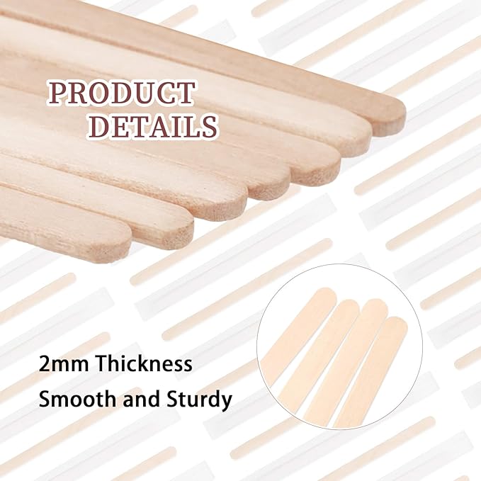 2200 Pcs Individually Wrapped Wooden Coffee Stirrers 5.5 Inch Disposable Cocktail Stir Sticks Wood Round End Stirrers for Hot Drinks Home Office Restaurant Bar