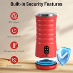 Milk Frother, Paris Rhône 4-in-1 Milk Steamer and Frother, Hot & Cold Foam Milk Warmer with Temperature Control, Auto Shut-Off Frothers for Coffee, Latte, Cappuccino, Macchiato