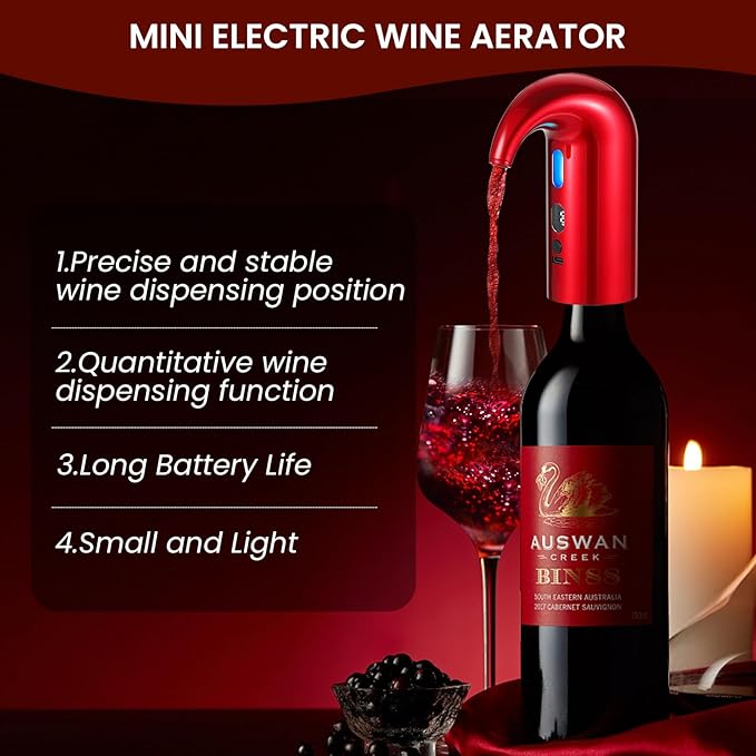 3-in-1 Electric Wine Aerator, Decanter & Dispenser Set – USB Rechargeable Automatic Wine Pourer, Ideal Gift for Wine Lovers