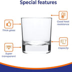 8 oz Old Fashioned Whiskey Glasses Set, Set of 6 Heavy Base Rocks Glasses for Cocktails, Cognac, Bourbon|Dishwasher Safe