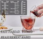 Ackers Etching Scale Glass Measuring Cup Set-V-Shaped Spout，Includes 60ml(2OZ), 120ml(4OZ), and 250ml(8OZ) Glass Measuring Beaker for Kitchen or Restaurant, Easy to Read