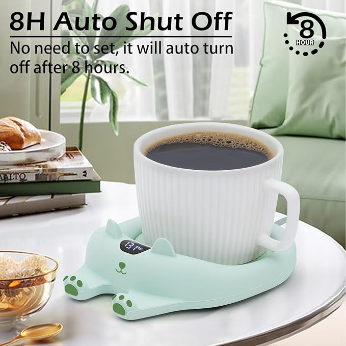 PUSEE Mug Warmer,Coffee Warmer for Desk Candle Warmer Auto Shut Off,Coffee Cup Warmer with 3 Temp Settings,Electric Beverage Warmer Plate for Coffee,Tea,Water Milk and Cocoa(Not Include Cup)