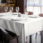 Pureegg Rectangle Table Cloth 60" x 84" – Durable Polyester Tablecloth Offers Reusable & Washable Protection, Ideal for Outdoor Party, Picnic, Wedding, Banquet and Birthday, Ivory