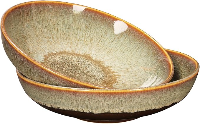 Large Pasta Bowls 56 Oz, soup bowl soup plate, Set of 2, Serving, Salad, Dinner, deep Plate/Wide Bowl, Microwave, Oven, Dishwasher Safe Kitchen Dinnerware, Modern Porcelain Dishes 10 inch