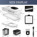 Ourokhome Food Chopper with Container, Manual Mandolin Vegetable Slicer Onion Dicer with 8 Blades, Hand Veggie Shredder for Potato, Tomato, Essential Kitchen Gadgets (8 in 1, White)