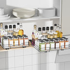 Spice Rack Organizer for Cabinet, 1 Tier Pull Out Spice Rack, Spice Organizer for Cabinet, Kitchen and Pantry, Fits Spices, Sauces, Canned Food (12.5''Wx10.5''Dx2.5''H)