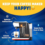 Coffee Maker Descaler - Easy to Use Coffee Machine Tablets Compatible with All Major Brands - Fast Acting Descaling Tablets Preserves Brew Flavor & Machine Longevity (12 Count)