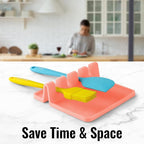 Zulay Kitchen Silicone Utensil Rest with Drip Pad for Multiple Utensils - BPA-Free, Heat-Resistant Spoon Rest & Spoon Holder for Stove Top - Kitchen Utensil Holder for Ladles & Tongs - Peach Bud