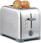 Kenmore toaster 2 slice - extra wide slot countertop kitchen appliance, defrost function, grille-pain, 9 shade settings, compact design, easy clean crumb tray, bread bagel, stainless steel