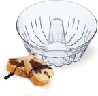 SIMAX Clear Glass Fluted Bundt Pan, Heat, Cold, and Shock Proof, Holds 1.4 Quarts (5.4 Cups), Made in Europe, Great for Small Ring Cakes, Puddings, Desserts, Monkey Bread, and More, Dishwasher Safe
