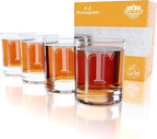 (T-Monogram)- 4 Piece Set of 11 Ounce Engraved Heavy Base Rocks Glasses Elegant Glass-Multi-Purpose Beverage-Rocks Glass- Gift for any Occasion- By: On The Rox