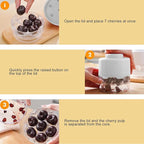 Cherry Pitter Tool, Kitchen Cherry Jam 7 Holes Multi Pitter Tool, Portable Push-Down Cherries Seed Remover, No Handle Design for Kitchen, Cake Shop, Picnics（White）