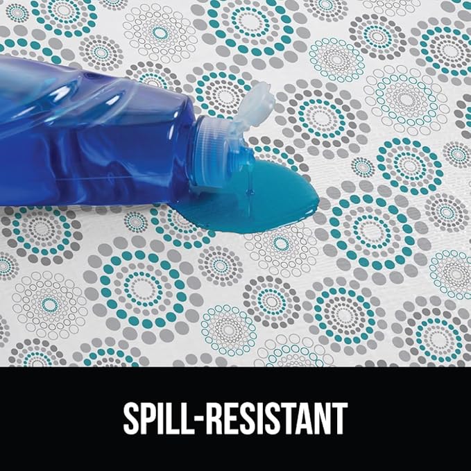 GORILLA GRIP DripGuard Drawer and Shelf Liner for Cabinet, Slip Resistant Non Adhesive Protection for Kitchen, BPA Free Smooth Surface Plastic Liners for Cabinets, Drawers, 17.5x120 Inch, Turquoise