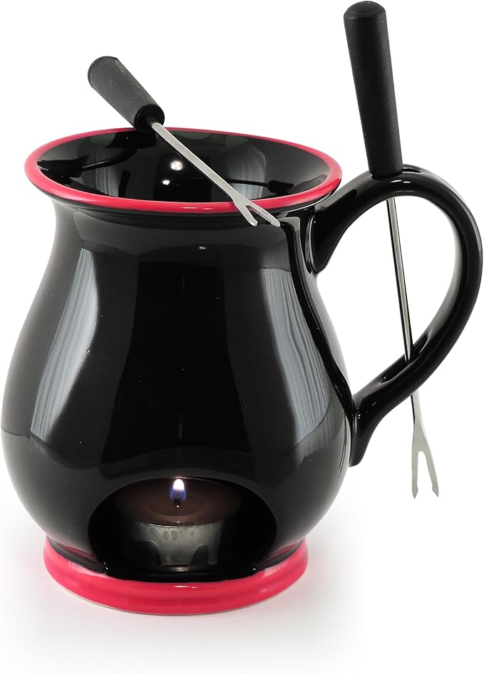 Swissmar Indulge 4-Piece Chocolate Fondue Set | Black