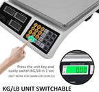 Price Computing Scale 88lb/40kg LCD Digital Commercial Price Scale with Stainless Steel Platform,Produce Scale & Food Scale for Farmers Market, Retail Outlets, Meat Shop (Flat Plate)