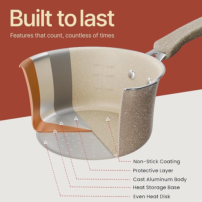 Pots and Pans Set, 22-Piece Non Stick Cookware & Bakeware Sets with Plaid Pattern, Stackable Design, Dishwasher Safe, Stain-resistant, Oven & All-Stove Safe, Tempered Glass Lid, White Marble