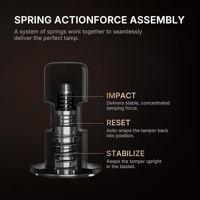 TIMEMORE 58mm Espresso Tamper - Stainless Steel & Aluminum Impact Tamper with Sound Feedback for Barista, Spring-Loaded Hand Tamper Tool Fits 58mm Portafilter (4 Springs Included)