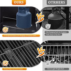 Unovivy 3-Burner Propane Gas BBQ Grill with Side Burner & Porcelain-Enameled Cast Iron Grates Built-in Thermometer, 39,000 BTU Outdoor Cooking, Patio, Garden Barbecue Grill, Black and Silver