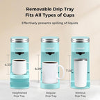 CHULUX Slim Single Serve Coffee Maker, Lightweight K-pod Coffee Machine for Travel & Home, Cyan