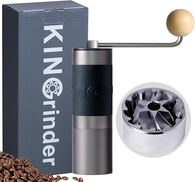 【Famous KOL Recommended】KINGrinder K1 Manual Hand Coffee Grinder with Straight Handle for French Press, Drip, Espresso with Assembly Consistency Stainless Steel Conical Burr Mill, 20-25g Capacity