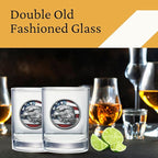 Heritage Pewter Eagle Head with Flag Double Old Fashion | Double Rocks Glass 14 oz for Liquor | Expertly Crafted Pewter Glass