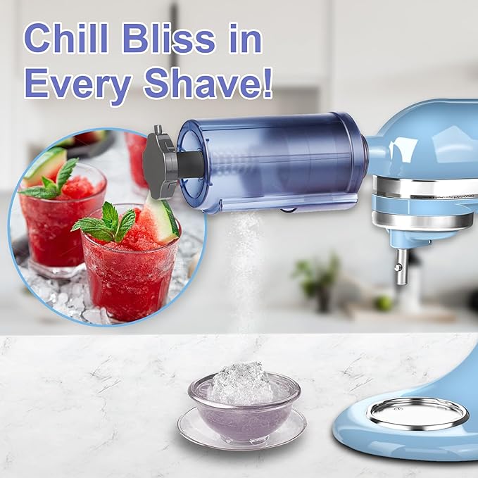 Shaved Ice Attachment for Kitchen aid Stand Mixer, Snow Cone Machine for Kitchen aid, Household Hawaii Shaved Ice Maker, 10 Ice Molds