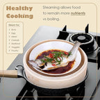 Bamboo Steamer Basket Set, 12-Inch 2-Tier Steamer for Cooking, Chopsticks Liners Sauce Dish Dumpling Making Tools, Steaming Asian Food, Bao Buns, Meat, Dim Sum, Rice, Vegetable Steam Pot