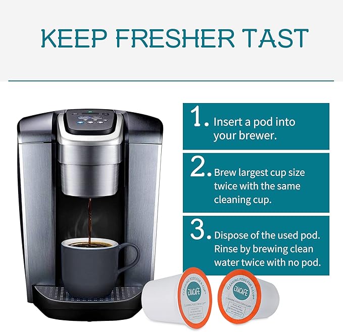 Fit for Keurig Cleaning Pods 10 Pack Descaler for Keurig Coffee Machines 1.0 & 2.0, K cup Cleaning Pods, K cup Cleaner Descaler Coffee Stain Remover