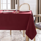Softalker Rectangle Tablecloth, Waterproof & Stain Resistant Table Cloths Wrinkle Free Fabric Washable 210GSM Polyester Table Cover for Dining/Party/Outdoor - 54 x 78 inch,Burgundy