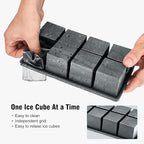 Samuelworld Premium Ice Tray Combo (16 Ice Cube/6 Ice Ball), New Upgraded Large Ice Sphere Maker Ice Cube Trays, Spill-Free Integrated Funnels, Whiskey Bourbon Cocktails Ice mold, Grey(With Ice Bags)