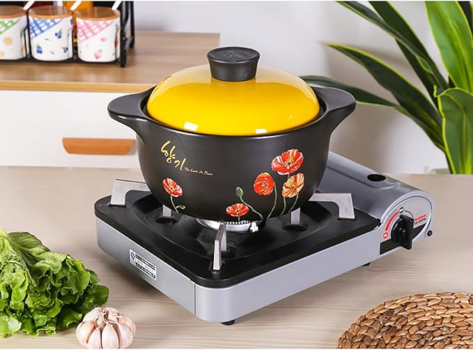 Ceramic Clay Pot for Cooking with Lid Chinese Stew Hot Pot, Earthenware Pot For Cooking Rice, Noodle and Porridge Milk Soup, Casserole Nonstick Cookware for Home Restaurant,6.5l