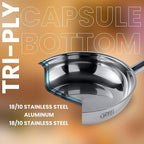 GIPFEL INTERNATIONAL - Tri Ply Stainless Steel Frying Pan Skillet Healthy Cookware - Fry Pans for Induction Gas Electric Stove & Oven Safe (10 inch)