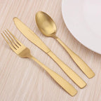 Matte Gold Silverware Set, Satin Finish 40-Piece Stainless Steel Flatware set, Tableware Cutlery Set Service for 8, Utensils for Kitchens, Dishwasher Safe