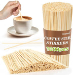 MAQIHAN 1000pcs Sip Stirrers - Bamboo Coffee Stir Sticks Disposable Hot Drink Beverage Stirring Swizzle Stir Sticks For Coffee，Milk, Juice, Cocktail, Chocolate, Suit For Party, Bar 5.5 Inch Square