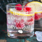 kunlisa Principal Gifts Whiskey Glasses, Principal Appreciation Gifts for Women Men, 10 oz Drinking Rocks Glasses for Women Men Whisky Cocktail Scotch Bourbon Liquor