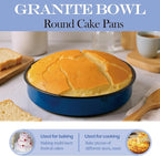 12 Inch Enamel Roasting Pan for Induction Cooktops - Heavy Duty Round Baking Pan for Thanksgiving Turkey Christmas Ham Lasagna & Pizza Dishwasher Safe Oven Broiler & Stovetop Pan