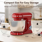 Electric Stand Mixer,10 Speeds Tilt-Head Food Mixer, 3-IN-1 Kitchen Mixer for Daily Cooks with Dishwasher-Safe 6 QT Bowl,Dough Hook, Beater, Whisk (Empire Red)