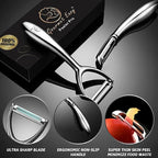 Vegetable Peeler, Premium Stainless Steel Potato Peeler, High Tensile Ultra Sharp Blade Fruit and Food Slicer, I Shaped with Ergonomic Non-Slip Handle, Dishwasher Safe with 5 Years Warranty