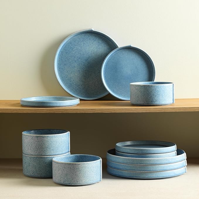 Stone Lain Bao 24-Piece Dinnerware Set Stoneware, Blue