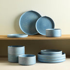 Stone Lain Bao 24-Piece Dinnerware Set Stoneware, Blue
