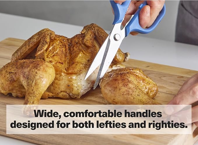 Misen Heavy Duty Kitchen Shears - Comfortable Ambidextrous Scissors for Meat, Poultry, Herbs & More - Easy to Clean - German Stainless Steel - Small | Green