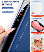 Silicone Electric Warming Tray with 3 Temperature Settings, Rollable Food Warming Mats for Heating，Easy-to-Use Portable Food Warmer for Daily Use - Bright Blue