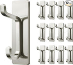pickpiff Wall Hooks for Coat and Towel: 13LB Adhesive Door Hanger Stick on, Brushed Nickel,12 Pack