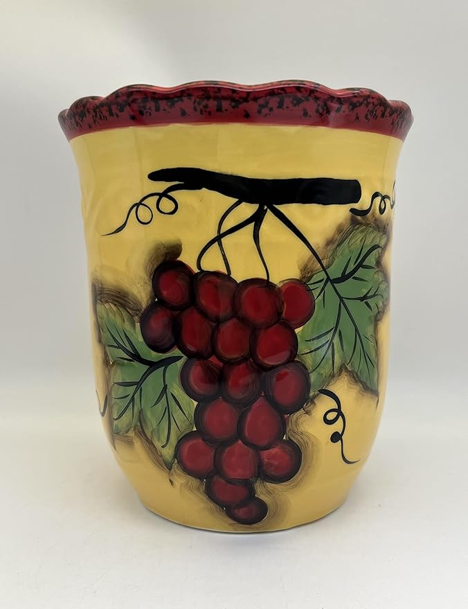 ACK Utensil Holder, Utensil Crock, Modern Kitchen Decor, Kitchen Storage(Sonoma Grape)