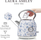 Laura Ashley Stainless Steel Electric Kettle 1.7 Liter - 1500W Rapid Boil Electric Kettles for Boiling Water - Electric Tea Kettles Automatic Shut Off - Overheat & Boil Dry Protection Cordless Kettle