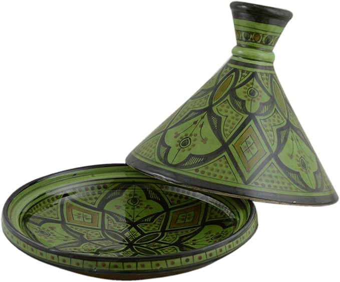 Moroccan Handmade Serving Tagine Exquisite Ceramic With Vivid colors Traditional 12 inches Across X Large