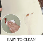 MOSAYT Vinyl Placemats Set of 8, Heat Resistant Place Mats 100% Waterproof Washable & Wipeable Faux Leather Reversible Table Mats for Kitchen Dining Party Indoor Outdoor, 12" x 17", Beige/Sage Green