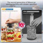 Electric Mason Jar Vacuum Sealer Kit, 3-in-1 Handheld Automatic Vacuum Sealer for Mason Jars, Food Savers & Containers | Ideal for Canning Jams, Pickles, Dry Foods, Grains | Present for Mom, Black