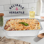 INFINITY EL Disposable Aluminum Foil Pan 25 Pack | Half Size 12.5" x 10" x 2.5" Deep Disposable Baking Pan | Heavy Duty Aluminum Foil Pan for Roasting Turkey, Lasagna, Thanksgiving, Christmas, Pary