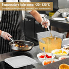 2 Pieces Square Food Storage Containers Polycarbonate Clear food Container with Lid Commercial Storage with Graduations for Commercial Kitchen Dough Marinating Meat(White,6 Qt)